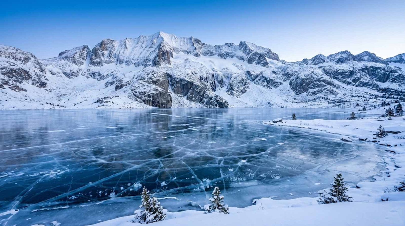 Frozen lake and winter mountains reference photo